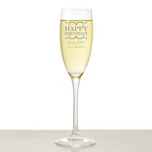 Personalised Happy Birthday Champagne Flute