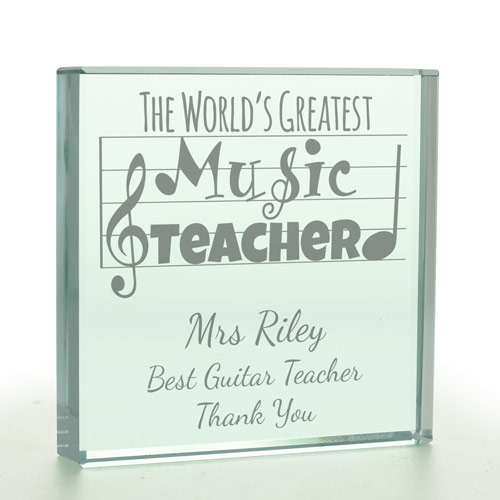 The World's Greatest Music Teacher Personalised Glass Token