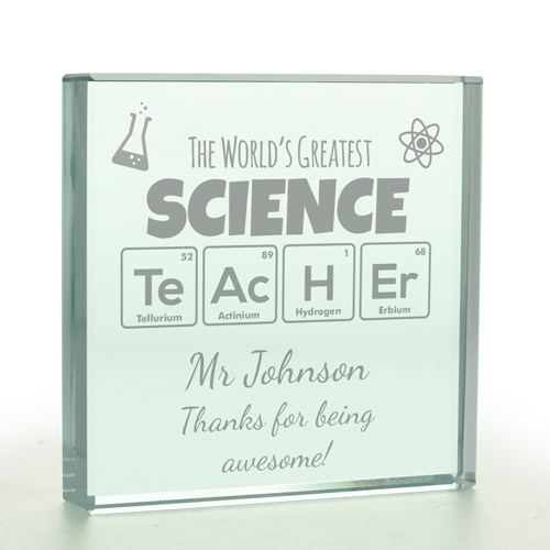 The World\'s Greatest Science Teacher Personalised Glass Token