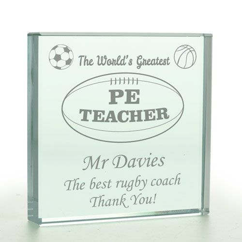 The World\'s Greatest PE Teacher Personalised Glass Token