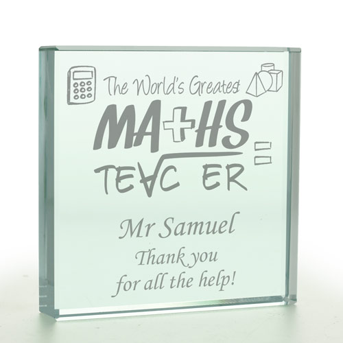 The World's Greatest Maths Teacher Personalised Glass Token