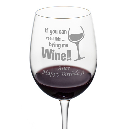Personalised Wine Glass - Bring Me Wine