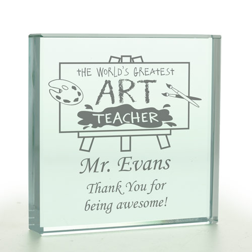 The World's Greatest Art Teacher Personalised Glass Token