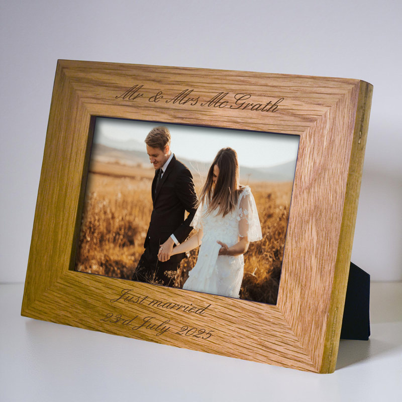 Personalised Oak Photo Frame Any Message