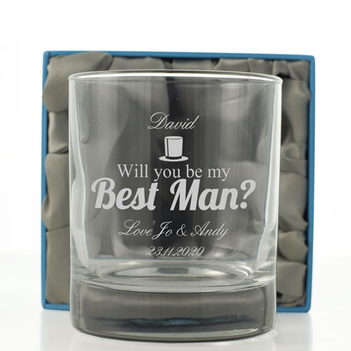 Will You Be My Best Man Personalised Whisky Glass