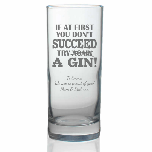 Personalised Try A Gin Hiball Glass