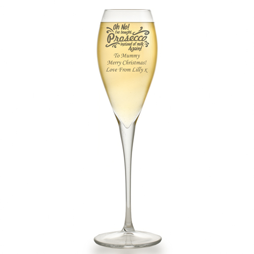 Personalised Oh No I've Bought Prosecco Again Glass Flute