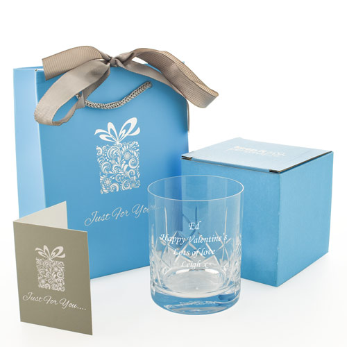 Personalised Panelled Whisky Glass With Luxury Gift Bag And Box