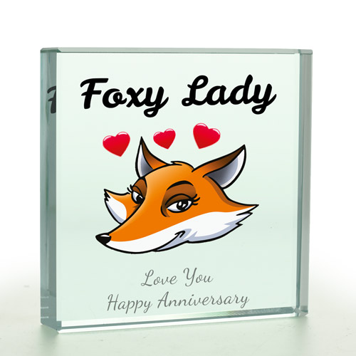 Personalised Foxy Lady Glass Token