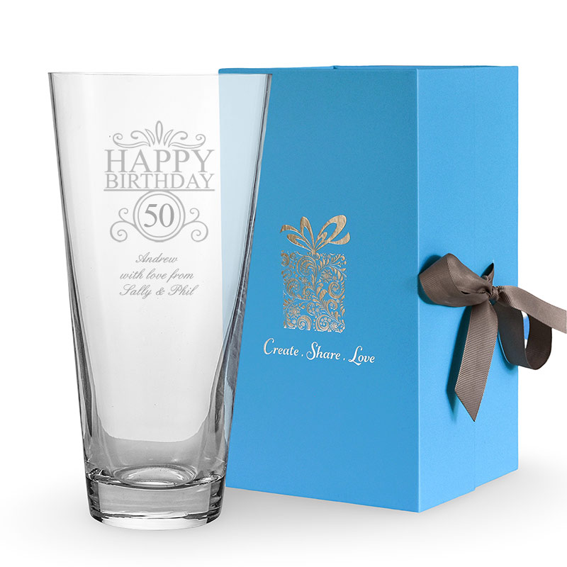 Personalised Happy Birthday Conical Vase