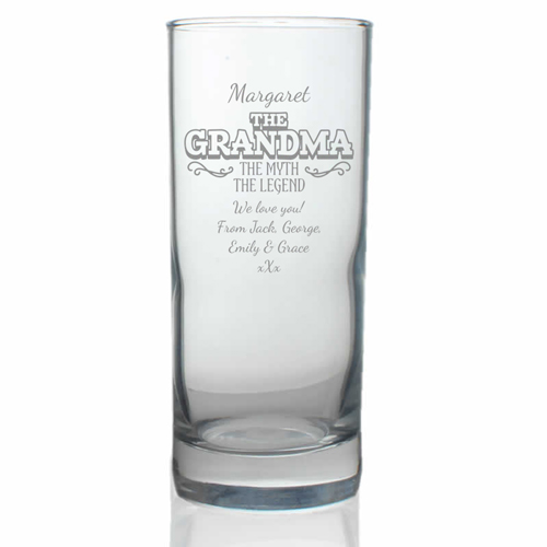 Personalised Hiball Glass - The Grandma, The Myth, The Legend