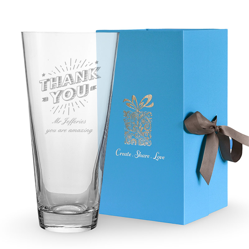 Personalised Conical Vase - Thank You