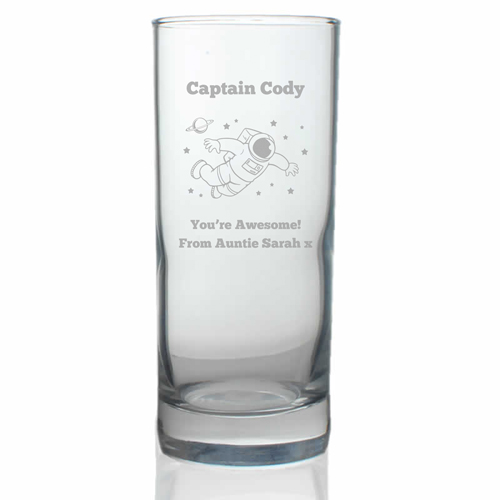 Personalised Spaceman Hiball Glass