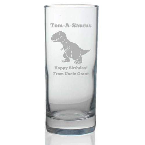 Personalised Dinosaur Hiball Glass