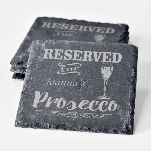 Personalised Prosecco Slate Coaster Set