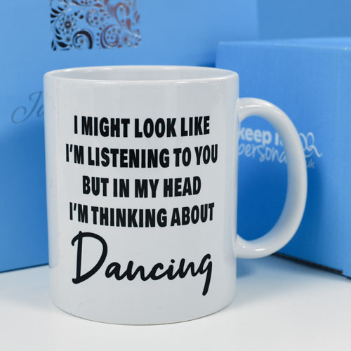 Personalised I'm Thinking About Mug - Black