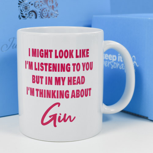 Personalised I\'m Thinking About Mug - Pink