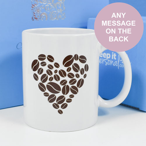 Personalised Mug - Coffee Bean Heart