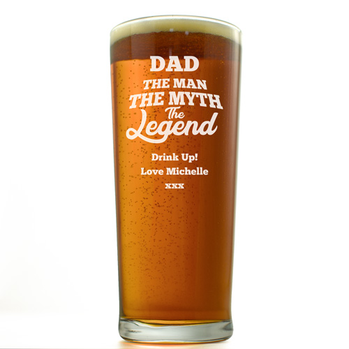 Personalised Pint Glass - Man, Myth, Legend