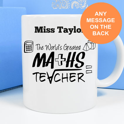 Personalised Mug - World's Greatest Maths Teacher - Click Image to Close