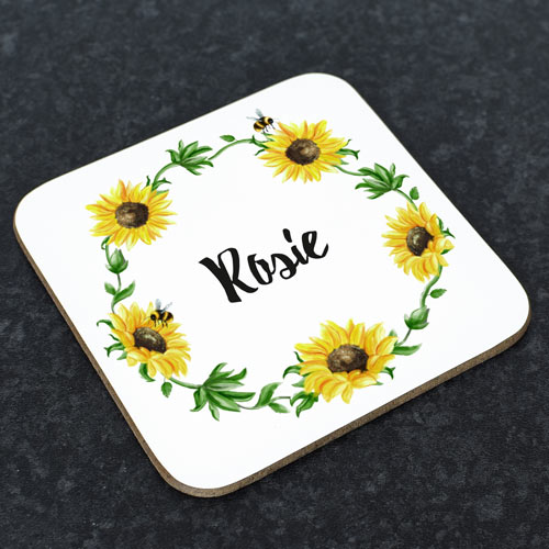 Personalised Coaster - Sunflowers