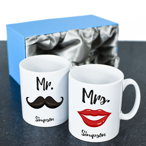 Personalised Mr & Mrs Mug Set