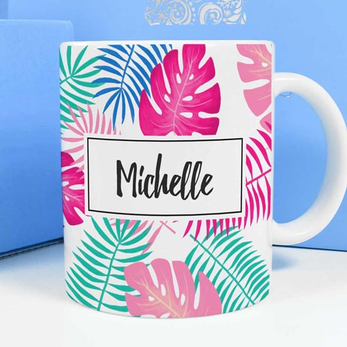 Personalised Mug - Tropical Leaves