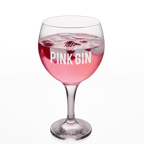 Personalised Gin Glass - Pink Gin