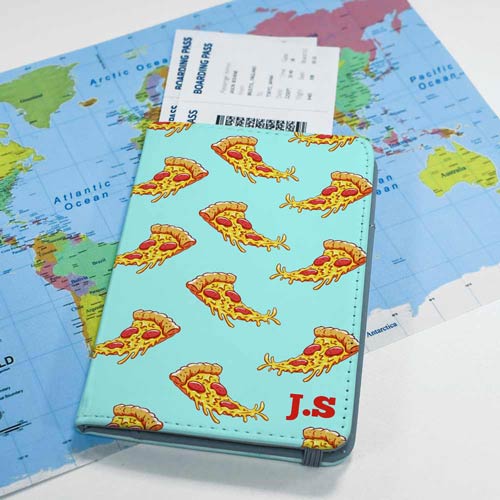 Personalised Passport Holder - Pizza Pattern