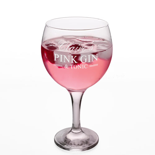 Personalised Gin Glass - Pink Gin And Tonic