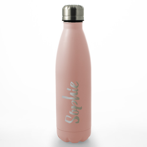 Personalised Engraved Water Bottle 500ml - Pink Any Name