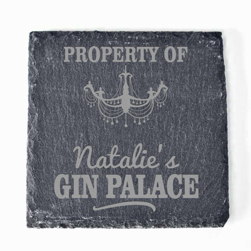 Personalised Gin Palace Slate Coaster