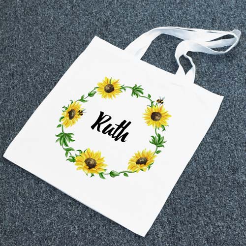 Personalised Tote Bag - Sunflowers Any Name