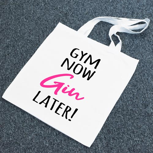 Gym Now Gin Later Tote Bag