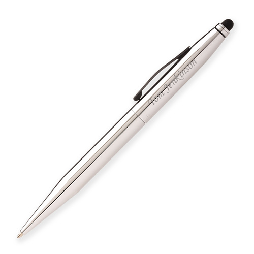 Personalised Cross Tech 2 Chrome Ballpoint Pen With Stylus