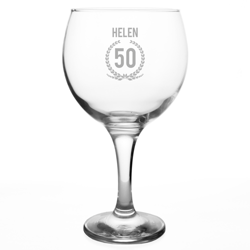Personalised Gin Glass - 50th Birthday