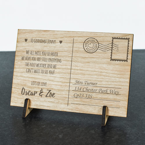 Personalised Wooden Postcard - Made With Love