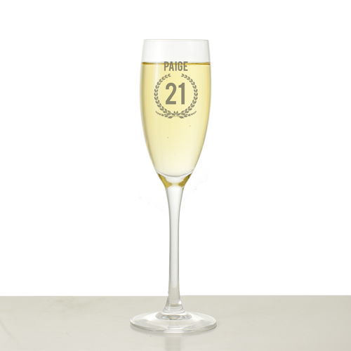 Personalised Champagne Flute - 21st Birthday