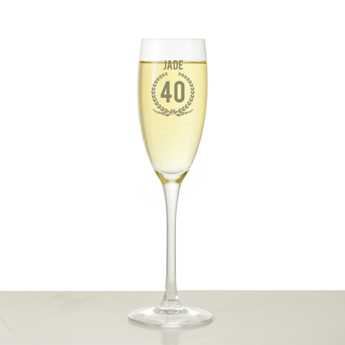 Personalised Champagne Flute - 40th Birthday