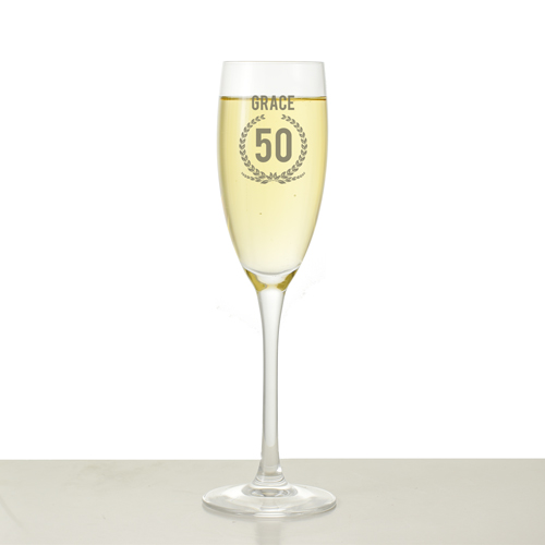 Personalised Champagne Flute - 50th Birthday