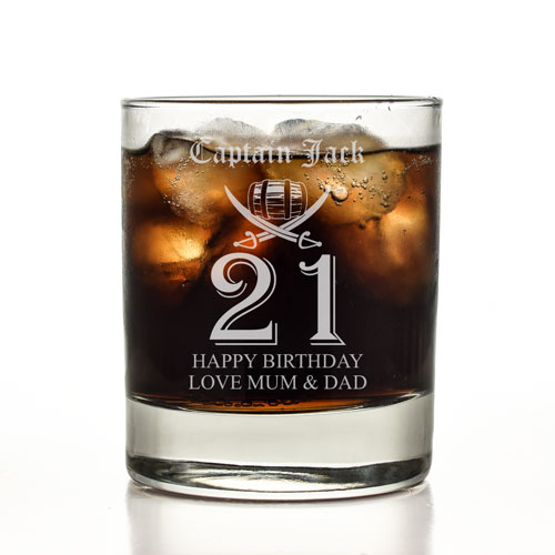Personalised 21st Birthday Rum Glass Tumbler