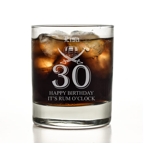 Personalised 30th Birthday Rum Glass Tumbler