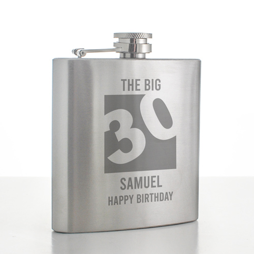 Personalised Big 30 Hip Flask