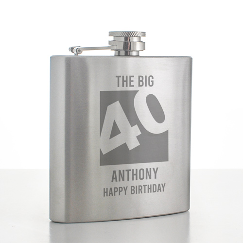 Personalised Big 40 Hip Flask