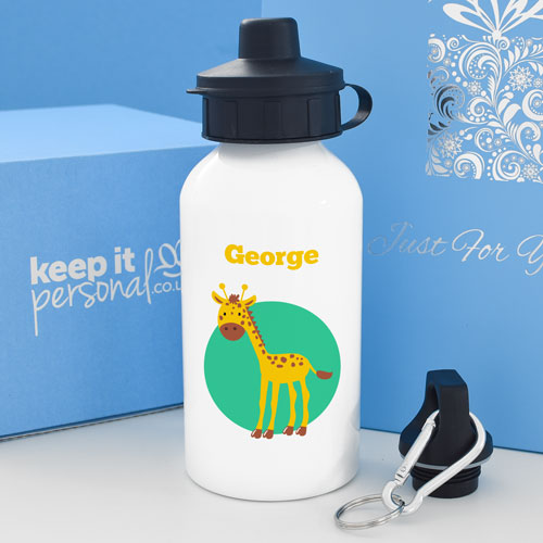 Personalised Giraffe Water Bottle 400ml Any Name