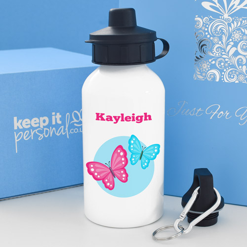 Personalised Butterfly Water Bottle 400ml Any Name