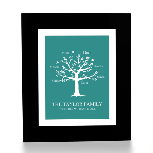 Personalised Family Tree Print - Green