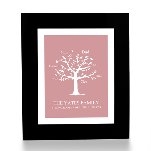 Personalised Family Tree Print - Rose