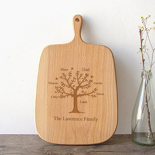 Personalised Handled Chopping Board - Family Tree