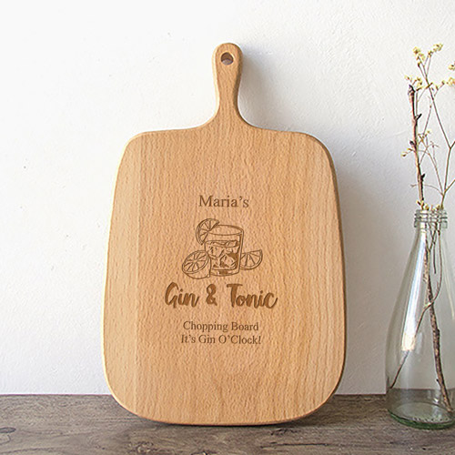 Gin And Tonic Chopping Board Personalised